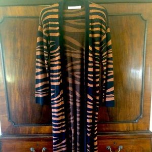 Marie Oliver zebra print duster sweater size S